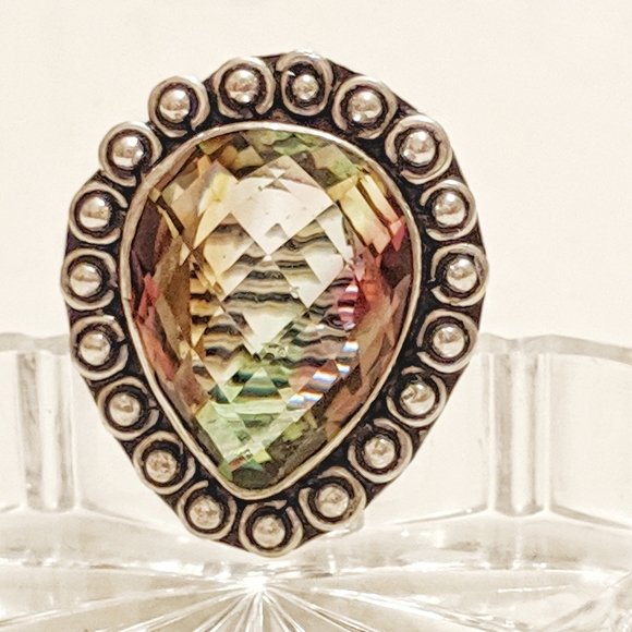 7 carat Pear Cut Faceted Ametrine set in Sterling - Picture 2 of 8